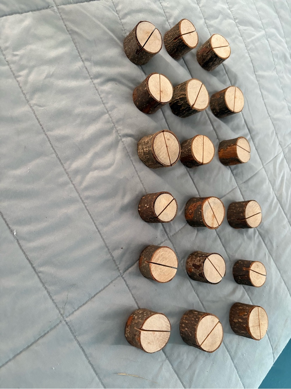 Rustic Wood Log Place Card/Table Number Holders - Natural Brown
